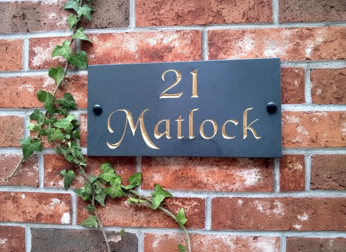 Best selling slate house signs with deep engraved numbers and names UK