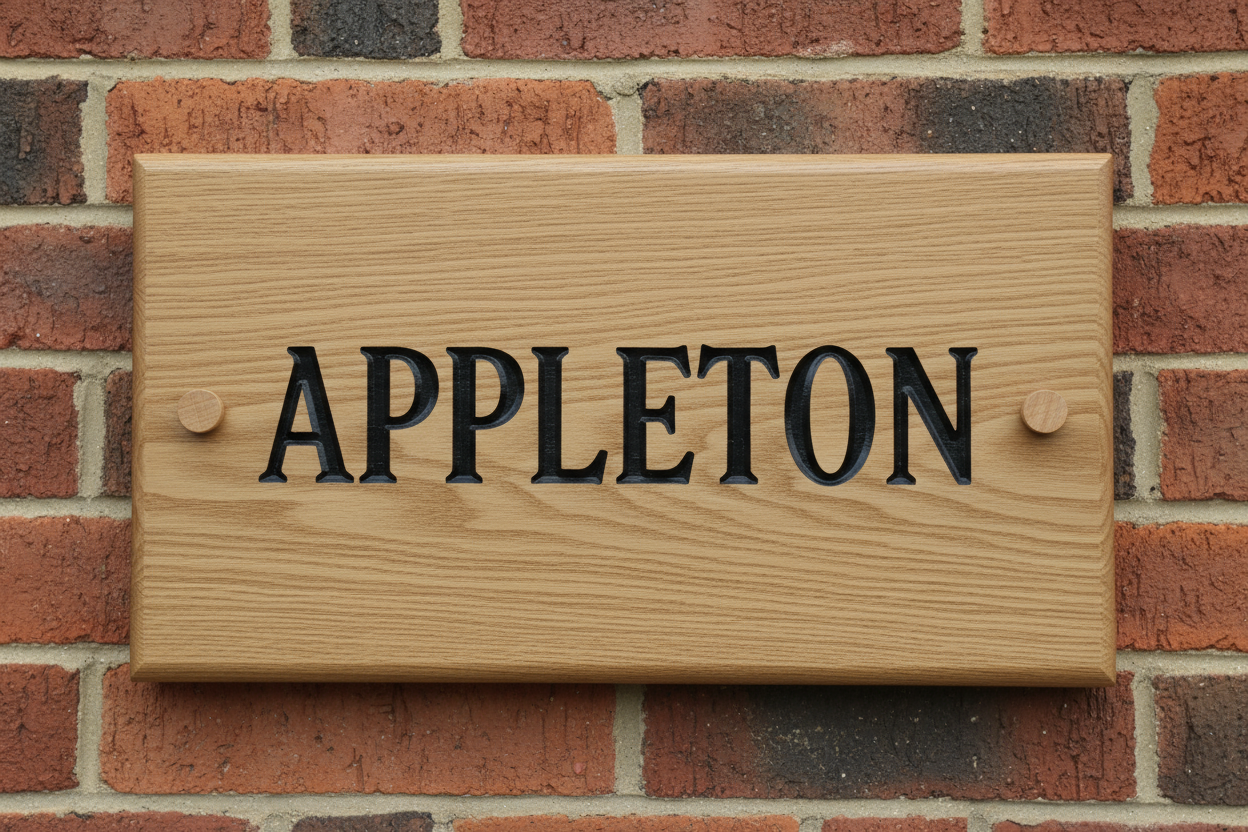 Oak Wooden House Sign 300mm x 150mm