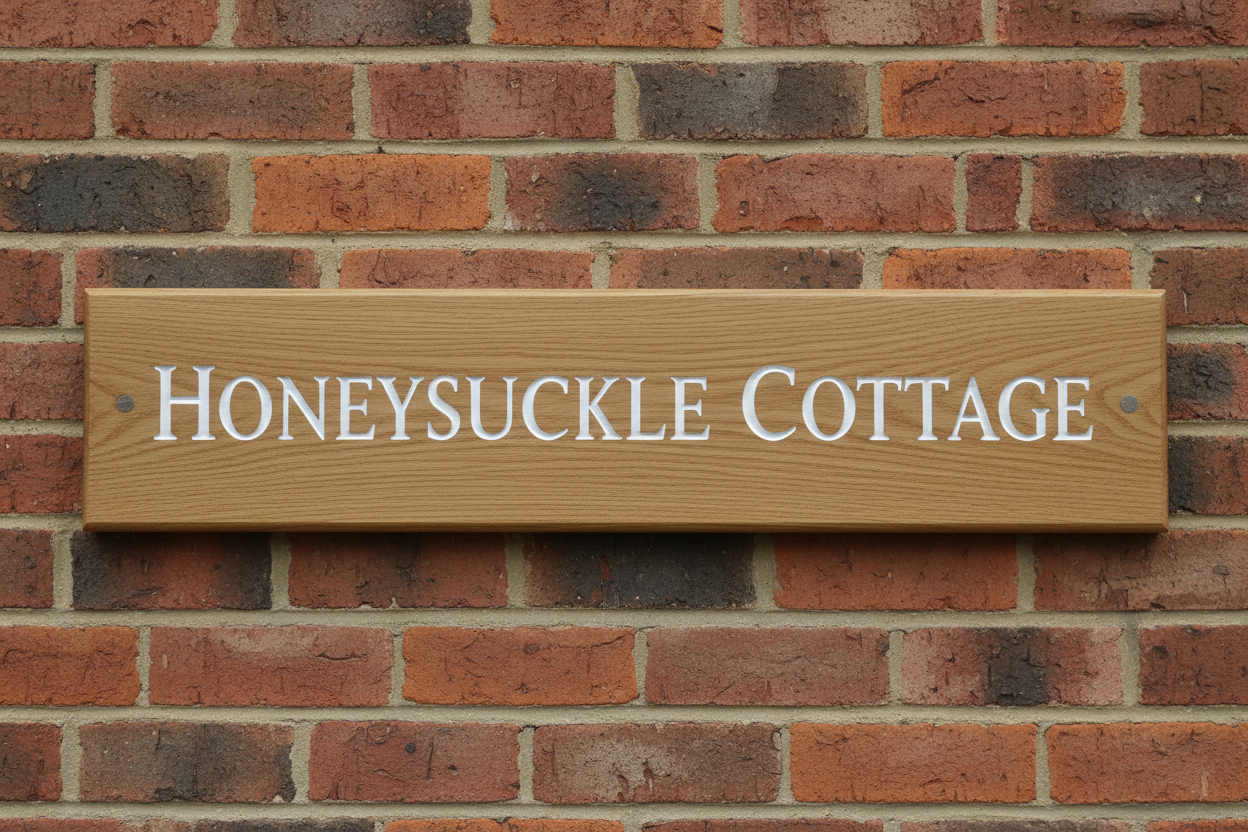 Oak Wooden House Sign 500mm x 125mm