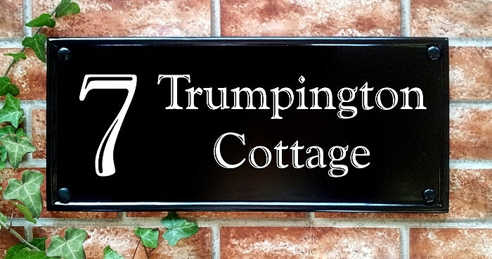 Large Multi Line Classic Rectangle House Name Sign - 445mm x 200mm - House Sign Shop