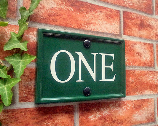 Custom classic rectangle number sign with reflective text - personalised door number plaque UK