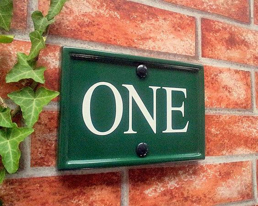 Custom classic rectangle number sign with reflective text - personalised door number plaque UK