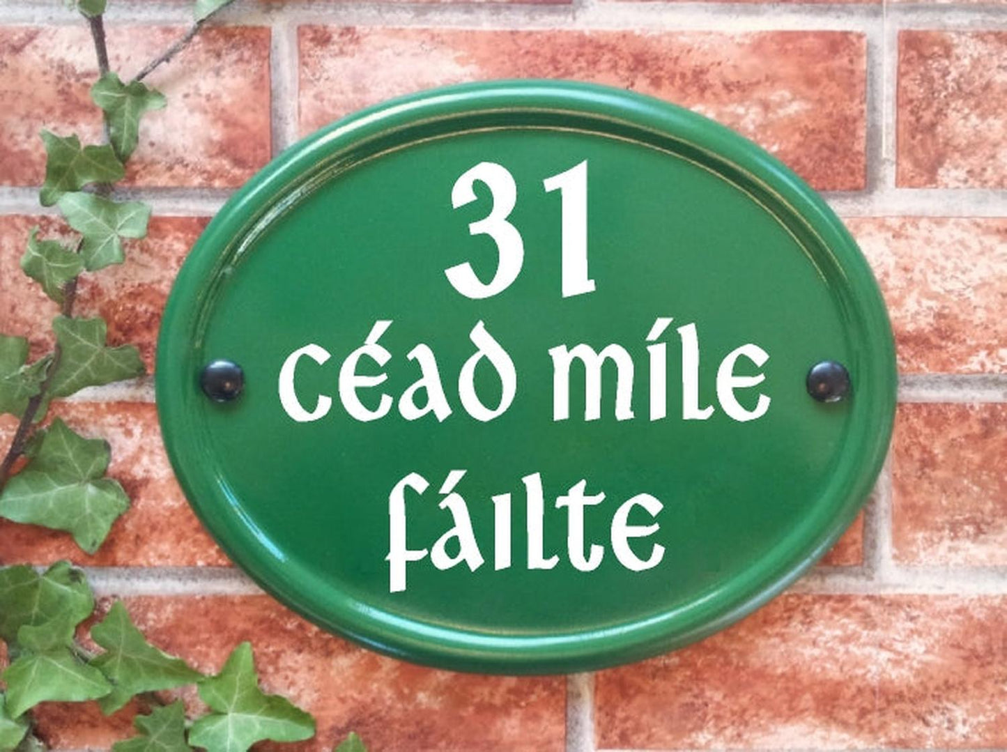 Bespoke large oval house name sign - custom cast iron effect address plaque UK