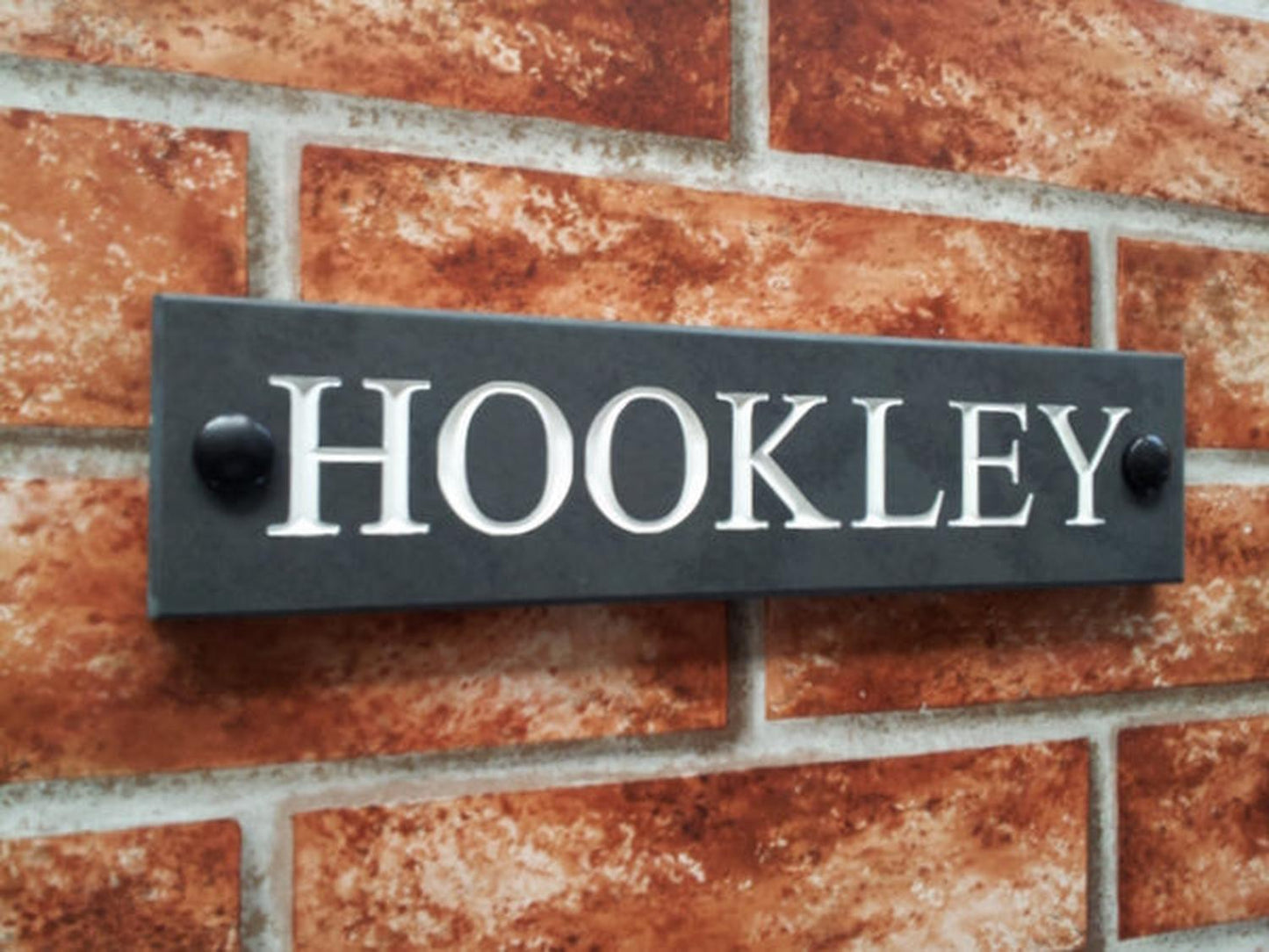 Engraved slate house name sign / address plaque 250 x 60 - House Sign Shop