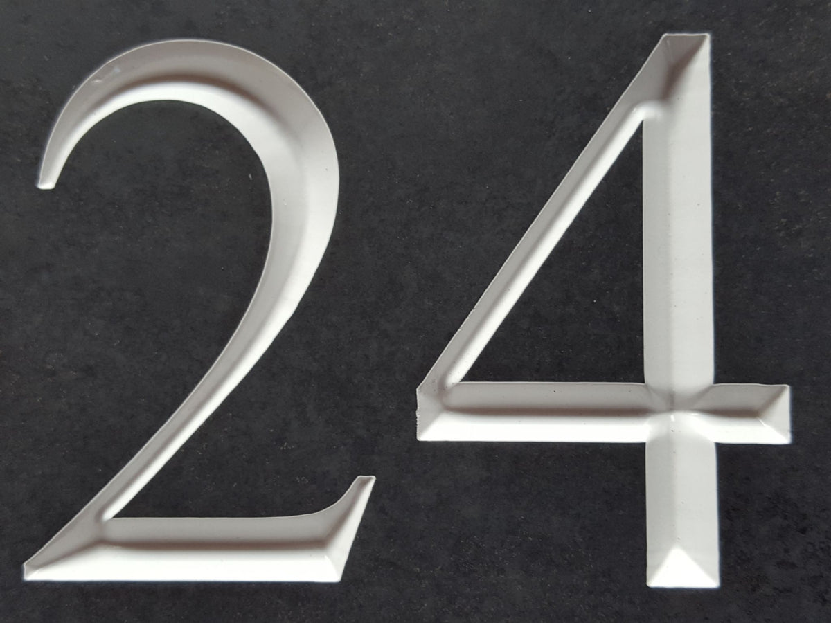 Economy house number sign budget detail - cheap personalised plaque UK