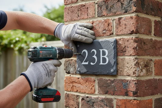 DIY house sign installation guide - fitting a UK made house name or number plaque