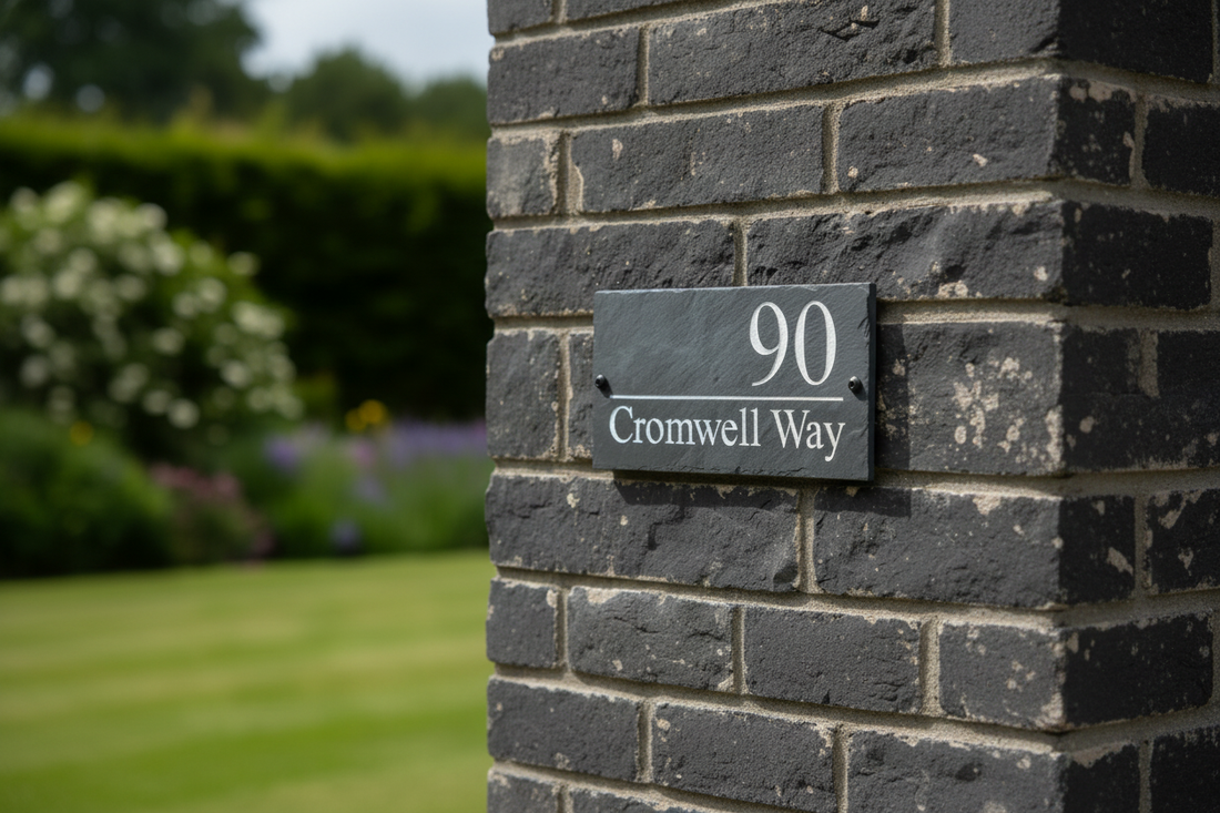 Guide to choosing the perfect house sign for your home - slate, Corian and reflective options UK