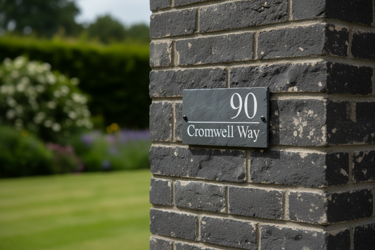 Guide to choosing the perfect house sign for your home - slate, Corian and reflective options UK