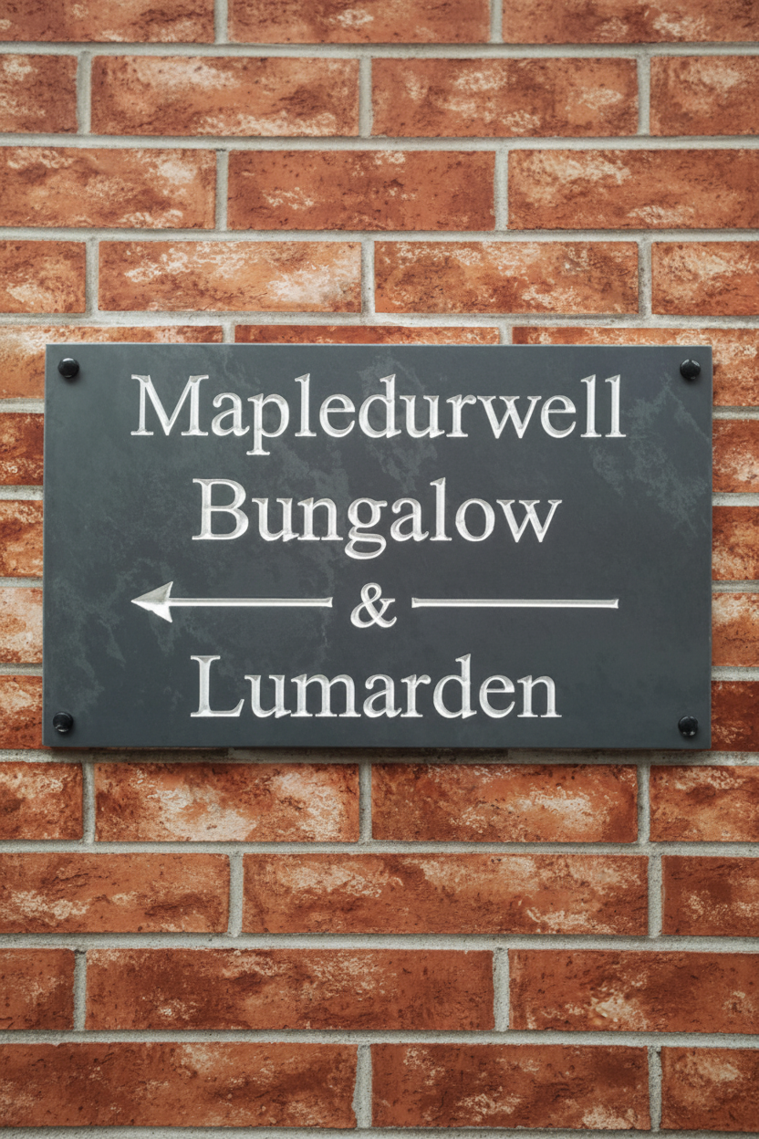 Extreme Close Up Slate Sign