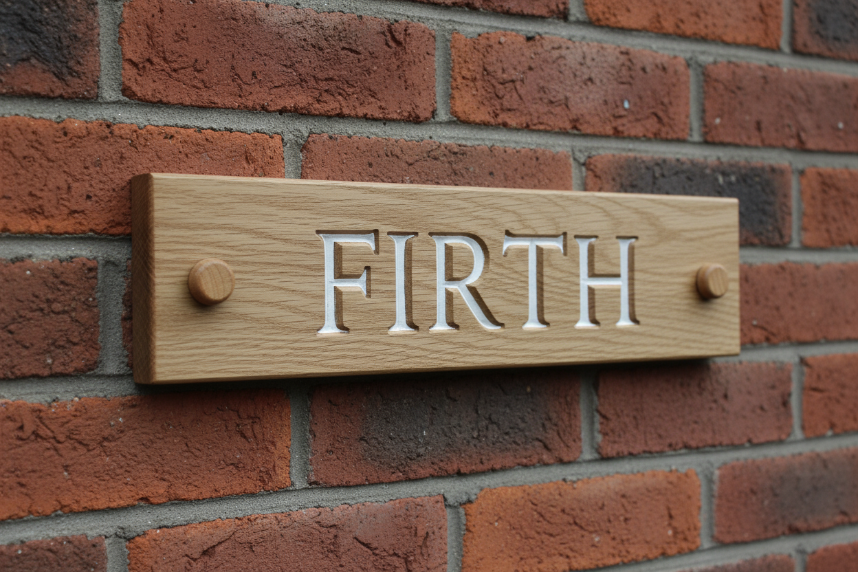 Oak Wooden House Name Sign 250mm x 60mm