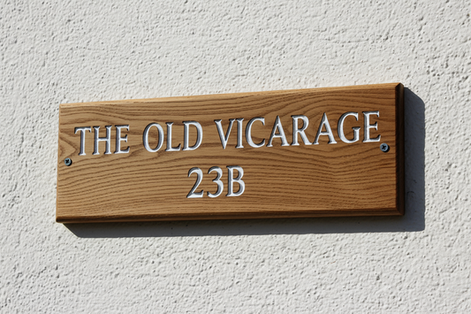 Oak Wooden House Sign 300mm x 150mm
