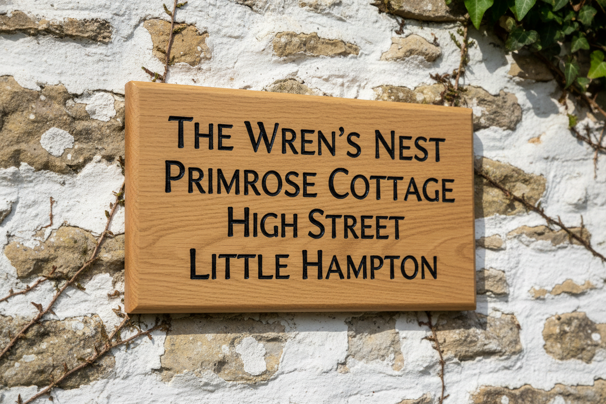 Oak Wooden House Sign 450mm x 300mm