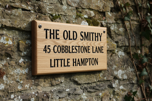 Oak Wooden House Sign 300mm x 200mm