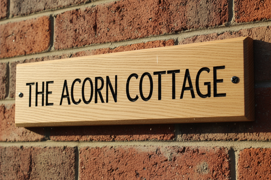 Oak Wooden House Sign 300mm x 100mm