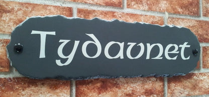 Personalised rustic rectangular house sign - custom reflective number plaque UK handcrafted