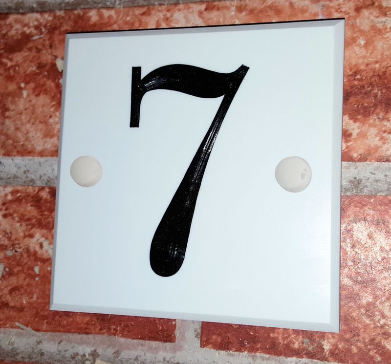 White house number sign  100mm x 100mm x9mm - House Sign Shop