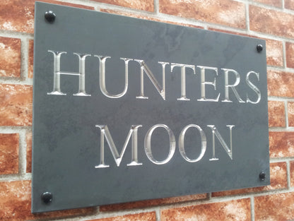 Personalised slate house sign 450mm - custom address plaque with gold inlay UK handcrafted