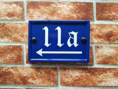 Personalised classic rectangle house number sign - custom reflective door number plaque UK handcrafted