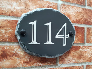 Small Rustic Oval Number Sign - 180mm x 140mm - House Sign Shop