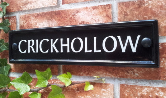 Small classic rectangle house name sign - 292mm x 70mm; 11.5 inches x 2.75 inches - House Sign Shop