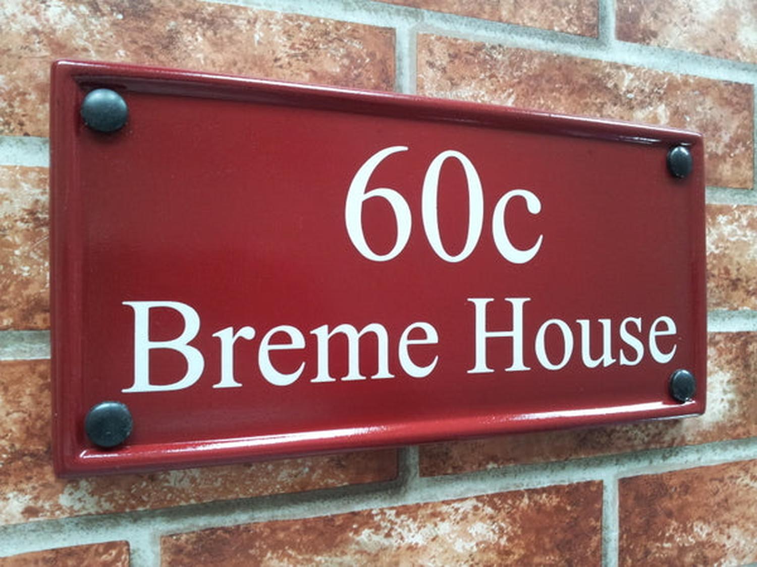Bespoke small multi-line rectangle house sign - custom cast iron effect address plaque UK