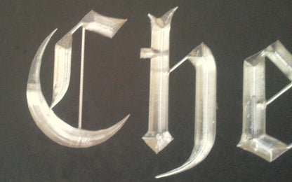 Personalised compact slate house number 100mm - custom engraved door number plaque with gold inlay