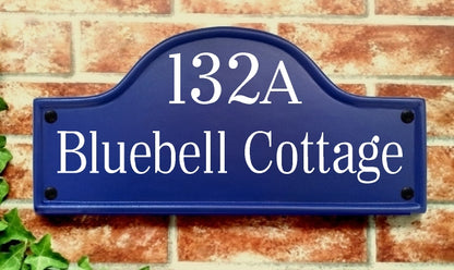 Bespoke large bridge top house plaque - custom mews style cast iron effect sign UK
