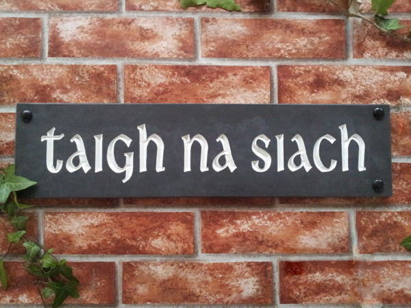 Solid slate house sign  500mm x 125mm - House Sign Shop