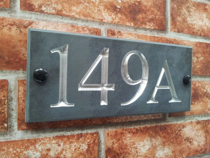 Slate house sign with a four digit number  240mm x 100mm - House Sign Shop