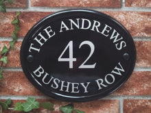 House Sign - Large Classic Oval - 260mm x 210mm depicting a central number 42 and The Andrews Bushy Row arching across the top and bottom of the sign