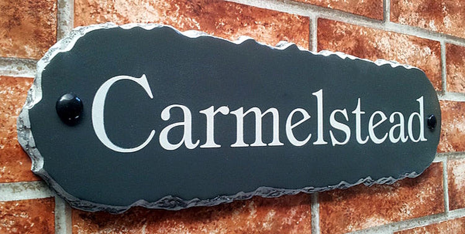 Bespoke rustic style door number sign - custom weatherproof house number plaque UK