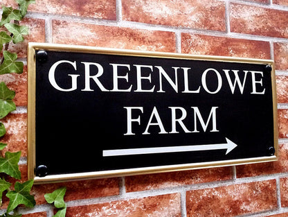 Large multi-line classic rectangle house sign 445mm x 200mm - personalised cast iron style plaque UK