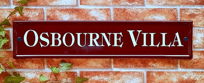 Personalised large classic rectangle house sign 540mm - custom reflective name plaque UK handcrafted