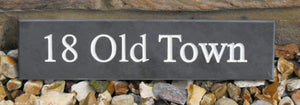 Engraved slate house name sign / address plaque  250 x 60 - House Sign Shop
