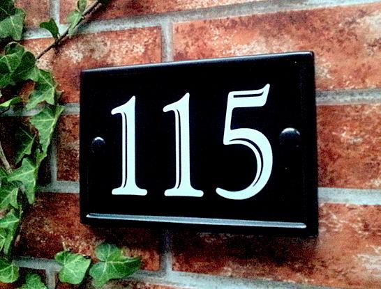 Bespoke classic rectangle house number - custom cast iron effect door number plaque UK