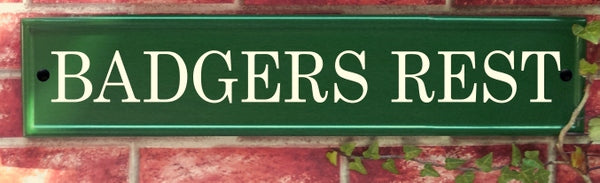 Custom large classic rectangle house sign with reflective text - personalised name plaque UK