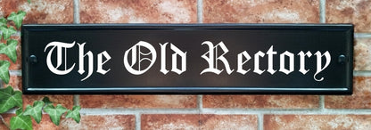 Large classic rectangle house name sign 540mm - personalised cast iron style plaque UK