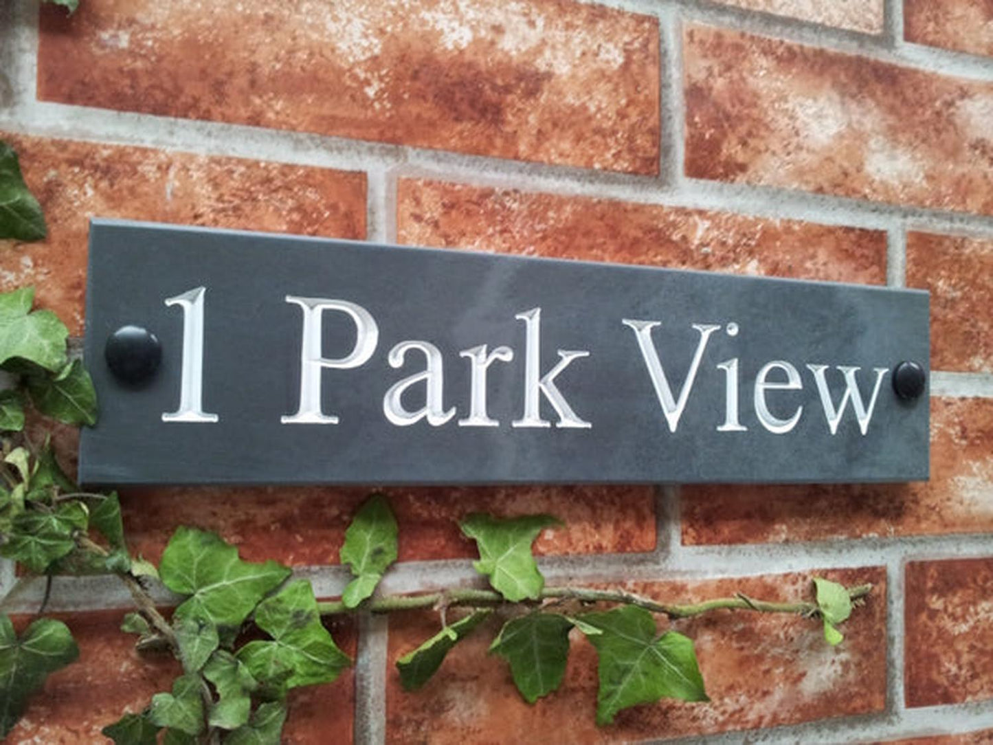 Slate house name sign 300mm x 75mm - personalised engraved address plaque UK