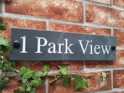 Slate house name sign 300mm x 75mm - personalised engraved address plaque UK