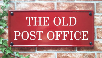 Personalised large classic rectangle house sign 445mm - custom reflective address plaque UK handcrafted