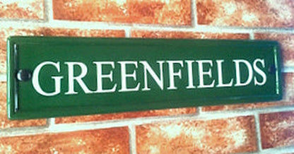 Custom classic rectangle house sign with reflective text - personalised name plaque UK