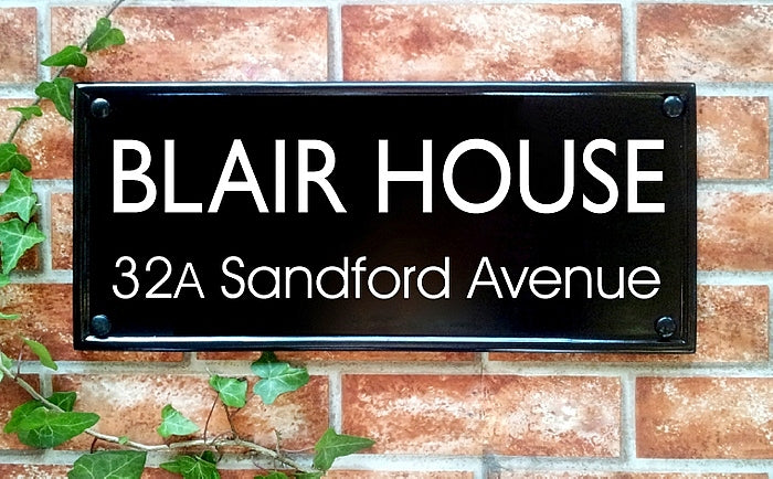Large Multi Line Classic Rectangle House Name Sign - 445mm x 200mm - House Sign Shop