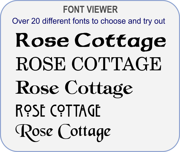 Font Viewer for house signs - House Sign Shop