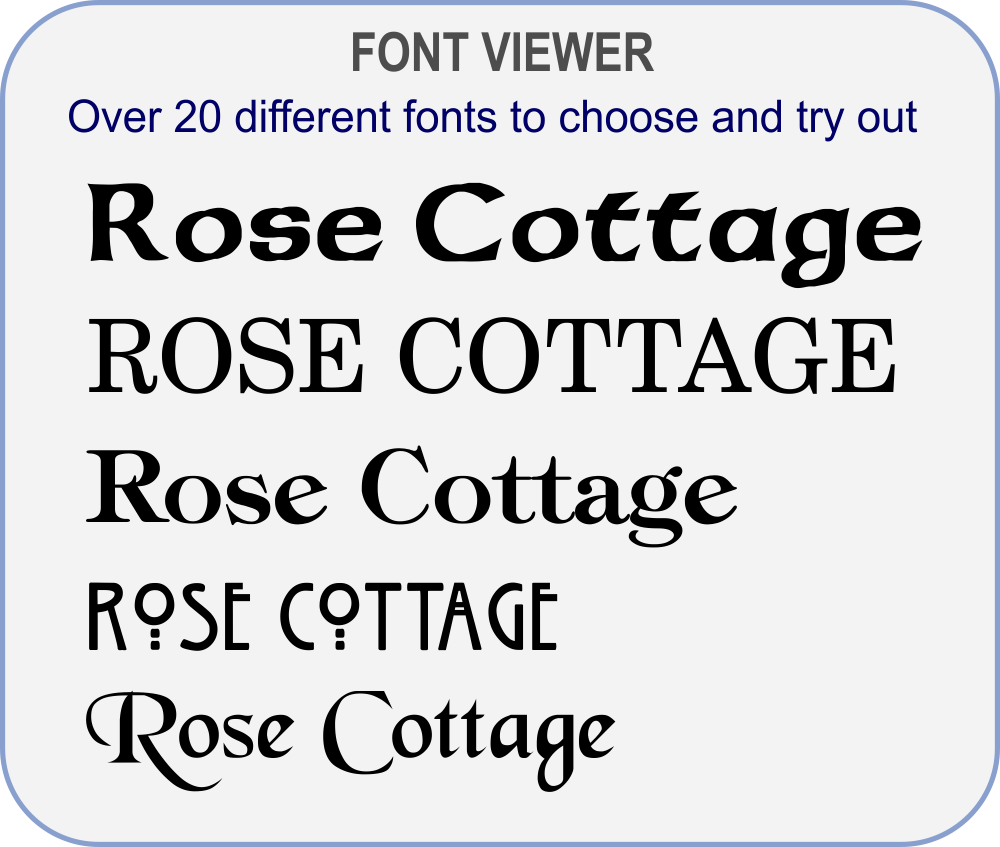 Font Viewer for house signs - House Sign Shop